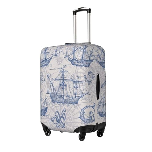 Vintage Sailboat Compass Travel Luggage Cover Protector Suitcase Covers for Luggage Covers for Suitcase Fit 18-32 In S2
