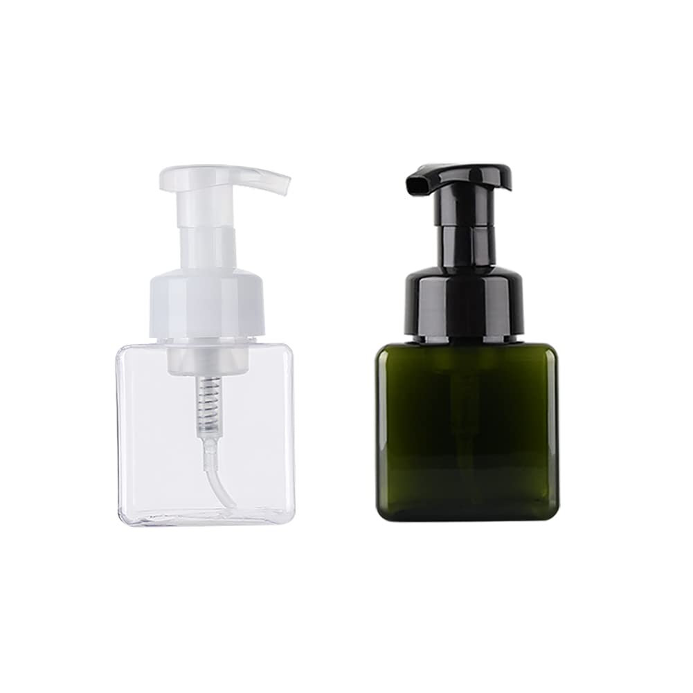 Amazon｜2個 250ml 詰め替え可能プラスチックポンプボトル スクエア