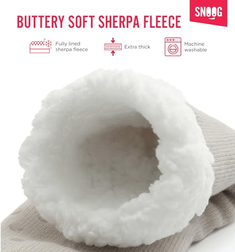 Image of SNOOG Fleece Lined Cozy Slipper Socks with Grippers - Non Slip Fuzzy Cabin Socks