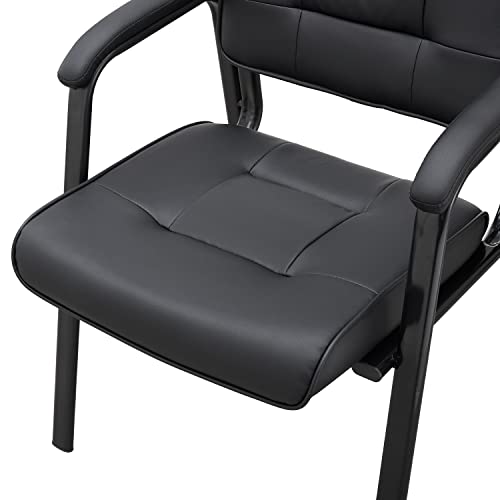 Naomi Home Mindy Office Guest Chair Set Of 2, Heavy Duty Leather Waiting Room Chairs, Lobby Reception Chairs With Padded Arm Rest, Side Chair, Conference Room Chairs Set Of 2 Black #TOP6