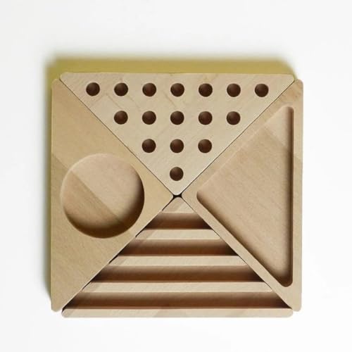 Image of Wooden Desk Organizer with Phone Stand, Multi-Compartment Stationery Holder, Natural Wood Finish (STYLE-6)