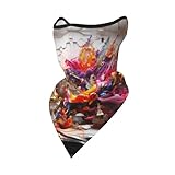 PHAYAH Buntes Blumen-Graffiti-Muster, Halstuch, Gesichtsmaske, kühlender Schal, Sturmhaube, Bandana, Abdeckung für Damen und Herren