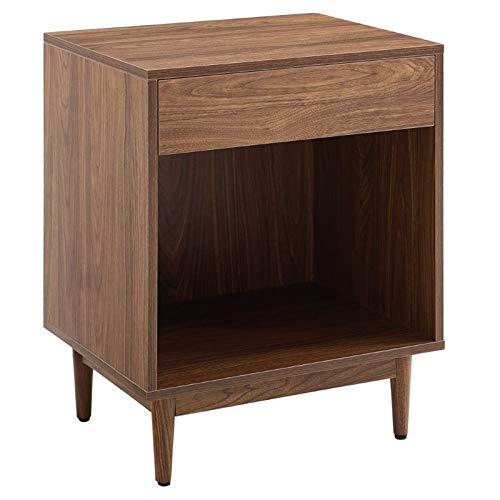 Crosley Furniture CF1117-WA Liam Mid-Century Record Storage End Table, Walnut