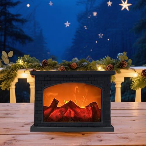 Linterna de chimenea interior con luz de mesa decorativa efecto llama 4