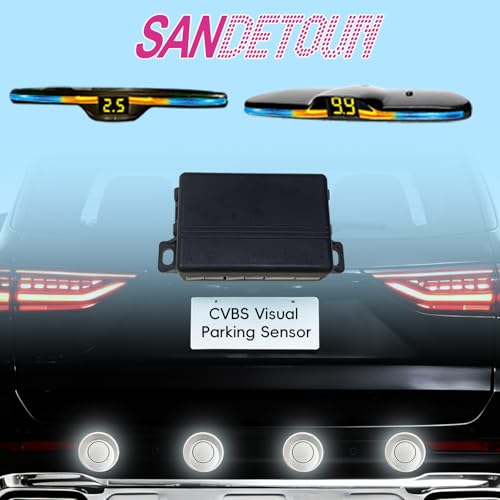 Image of Parking Sensor kit New Feature Rear with Selectable Distance in Feet, Bidirectional Display Options, and Customizable Numeric Orientation and There are 20 Color Probes to Choose from(Black)