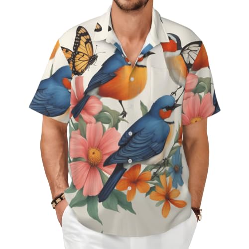 Chemise d'été manches courtes homme fluide imprimée anti-transpiration
