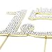 Number 15 Quinceanera Rhinestone Princess Crown Monogram Cake Topper - Sweet 15th Birthday Party (Gold)
