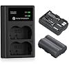 FirstPower BP-511 BP-511a Battery 2-Pack 2200mAh and Dual USB Charger for Canon EOS 5D 10D 20D 20Da 30D 40D 50D 300D D30 D60 and More Camera