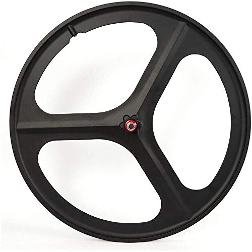 Juego De Ruedas 700C Una Pieza, Cubo Rueda Tres Cuchillas Magnesio, Anillo Dentado Mosca Muerta Con Parte Posterior Diente Fijo, Juego Bicicleta Montaña, Bicicleta, MTB Doble Pared,Front Wheel Black