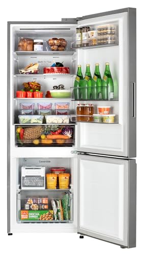 Image of LG 340 L, 2 Star, Frost Free, Double Door, Smart Inverter Compressor, Bottom Freezer Refrigerator with Door Cooling+, AI ThinQ, Wi-Fi Convertible (GLB3426BDPZ, Shiny Steel, Express Freeze, 2026 Model)