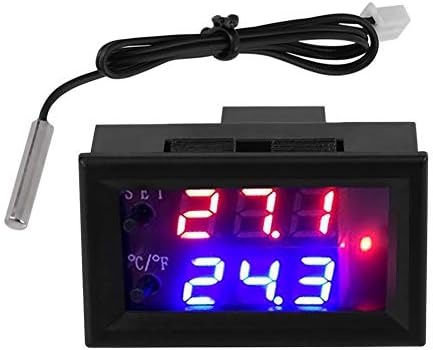DC 12V Digital Display Adjustable Microcomputer Electronic Thermostat Intelligent Temperature Controller Switch with NTC Waterproof Sensor Probe