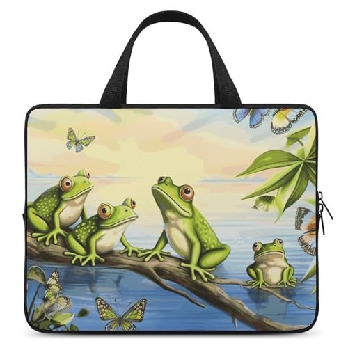 Housse 17 pouces motif artistique grenouilles chantantes et papillons de saison