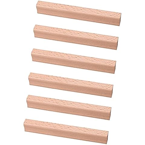 Tiradores de Madera para Cajón Manija del Gabinete 6 Piezas Cover