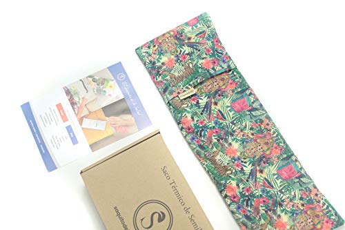 Saco Térmico de Semillas para calentar Microondas y aliviar dolores o entrar en calor aroma Lavanda/Formato Alargado 50 x 15 cm (India)