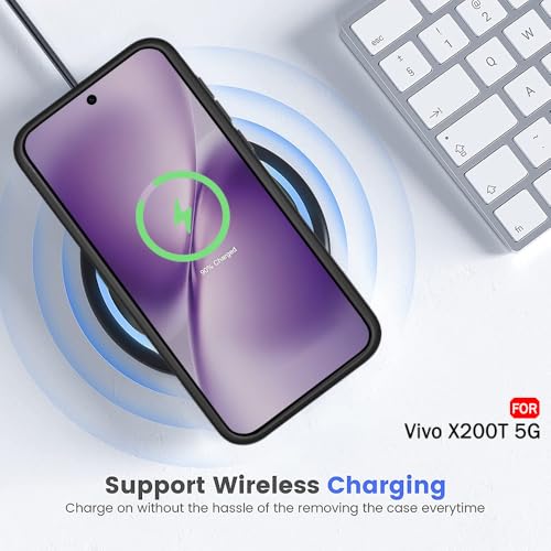 Image of TheGiftKart Hybrid Shockproof Back Cover Case for Vivo X200T 5G Compatible with MagSafe | Camera Protection Module | Hard Back Cover Case (PC & TPU, Transparent Clear Back, Black Sides)
