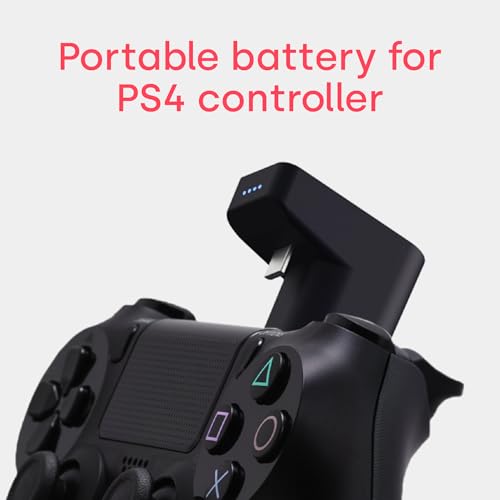 Bateria Remotto - Bezprzewodowa ładowarka do kontrolera PS4 - Przenośna bateria do DualShock Granie podczas ładowania - Długa żywotność baterii +12 godzin pracy na baterii - Akcesoria PS4