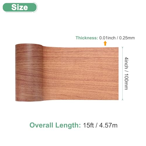 Image of M METERXITY 1-Roll Wood Grain Repair Tape, 4 Inch x 15ft Self-Adhesive Wood Floor Tape, Realistic Textured Repair Patch, Contact Paper for Furniture /Floors /Home Decor [Chocolate]