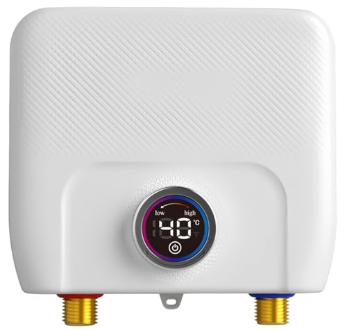 Chauffe-eau électriques 220V 6500W, Chauffe-eau électrique sans réservoir, Petit chauffe-eau instantané électrique économie d'eau Avec écran numérique, Pour cuisine, salle de bain, lavage