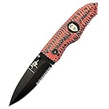 HOFFNER 3.5' EDC Folding Knife with Pocket Clip VG10 Japanese Stainless Steel Black Combo Edge Spearpoint Blade (Chiseled Night Stalker Medium Texture Grip) Camping Hiking Outdoor Survival