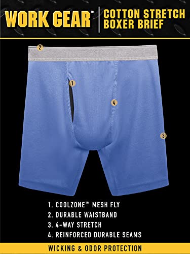 Fruit of the Loom Men's Work Gear with Enhanced Durability & Cooling, Boxer Brief-Coolzone Fly-3 Pack Assorted Blues, Small4