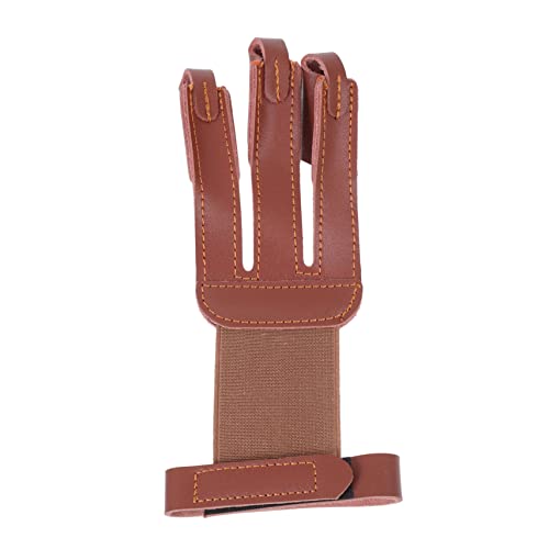 KOMBIUDA Finger Protector Tab Brown Cowhide Leather Shooting Guard for Recurve Sturdy Finger Protection for Right/Left Handed Archers for Traditional