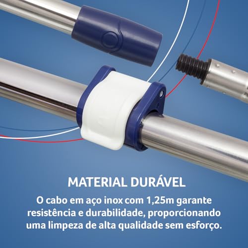 Perfect Pro, Mop Tornado, Mop Giratório, Centrífuga 360 com Cesto em Plástico, Refil de Limpeza, Par