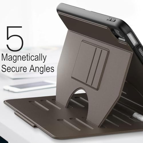 Image of ProElite Cover Case for Apple iPad (A16) 11th /10th Gen (2025 /2022) Case, Smart Magnetic Shockproof Protective Case with 5 Stable Stands with Pencil Holder for Apple iPad 11th /10th Gen, Brown