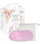 BUDDING SPROUT Anti-Slip Highly Absorbent Reusable Nursing Pads (8-Pack) Contoured Shape, Fits Br...