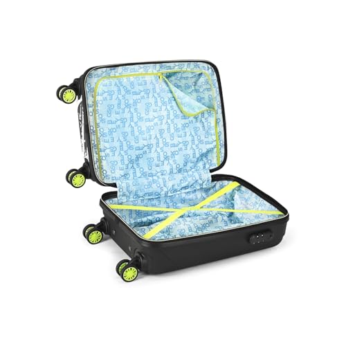 Image of Skybags Polypropylene (PP) Set of 3 Printed (Cabin+ Medium+Large) Hard Suitcase (55+67+77 cm) | Luggage Trolley with 8 Spinner Wheels,Light Weight Bags with 5 Years International Warranty (Black)