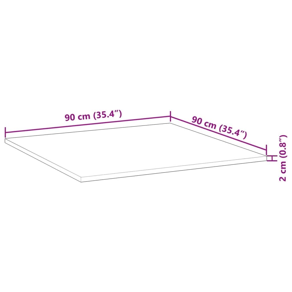 Blat stołu akacja lite drewno 90 x 90 x 2 cm kwadratowy