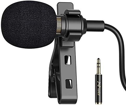 PoP voice Lapel Microphone Lavalier Mic - Noise Cancelling 16 Feet Lav Mic for iPhone Android & Windows Smartphones, Youtube, Interview, Studio, Video Recording (Single Head Omnidirectional Condenser)