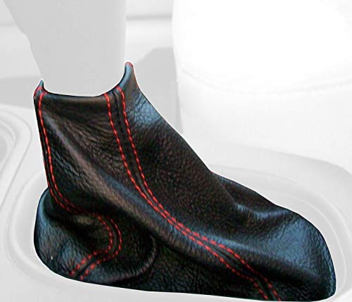RedlineGoods Shift Boot - Automatic Compatible with Pontiac G5 2005-09. Tailor Made - not Universal. Genuine top-Grade Italian Black Leather with Silver Thread