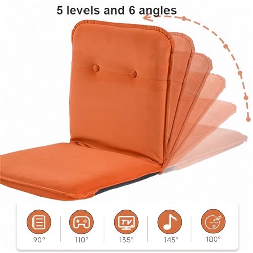 Chaise de jeu au sol 5 positions réglables avec dossier gris