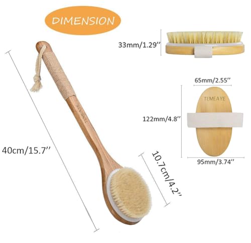 Temeaye TE-BB Dry Brushing Body Brush Sets Wooden Handle Combined thumb #2
