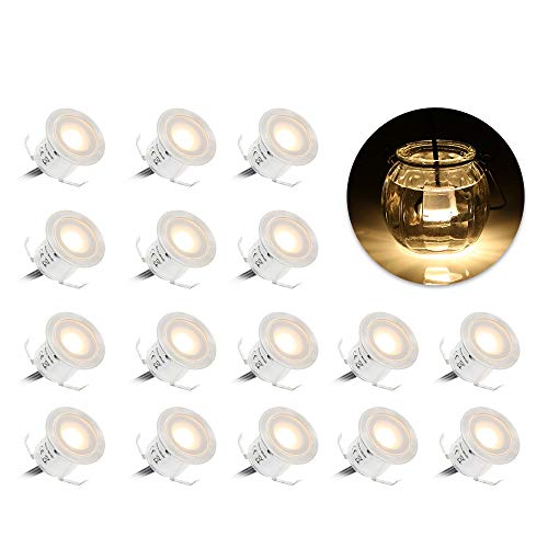 Tomshine 16 Pcs 32mm LED Decking Lights Recessed Ground Lighting IP...