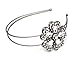 Lux Accessories Gunmetal Embellished Stone Flower Wire Headband