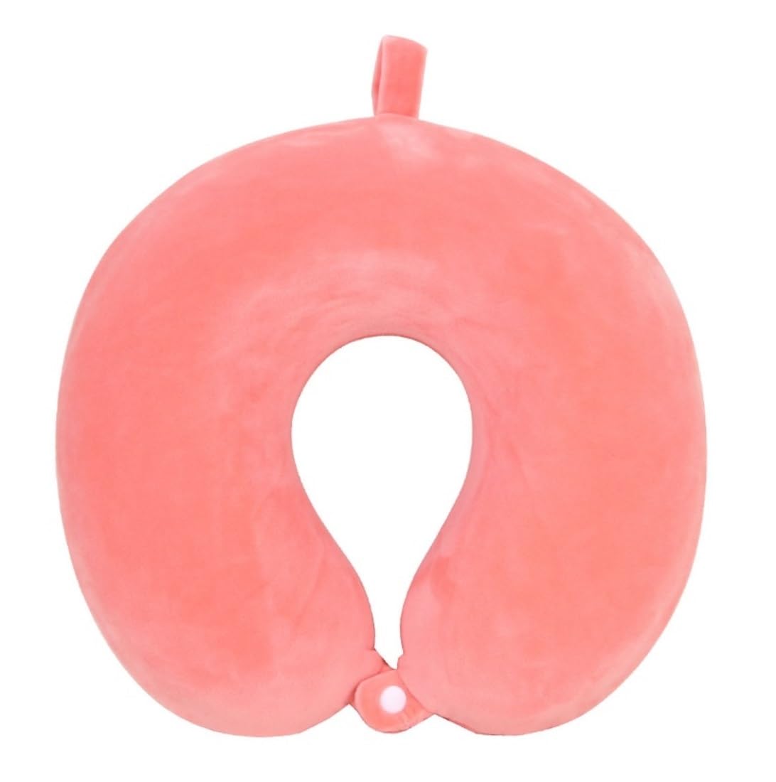 Poduszka Podróżna Do Samolotu Samochodu Poduszka Podróżna Z Pianki Memory Foam, Bawełniana Na Szyję, Zdejmowany Pokrowiec Do Samolotów(Pink-B)