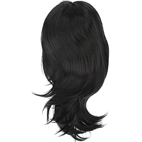 Perruque cheveux noirs anti-irritation | Solution faux cheveux naturels confortables et légers