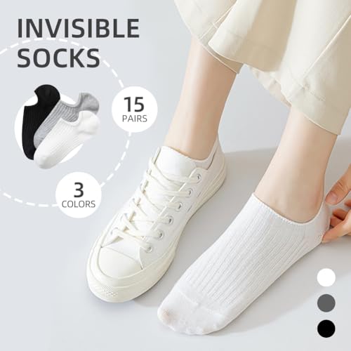 Image of 15 Pairs Low Cut Ankle Socks, No Show Socks, Breathable Athletic Socks Bulk for Sport, Running Ankle Socks