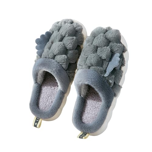 Chausson hiver petites ailes et pantoufles moelleuses en coton blanc