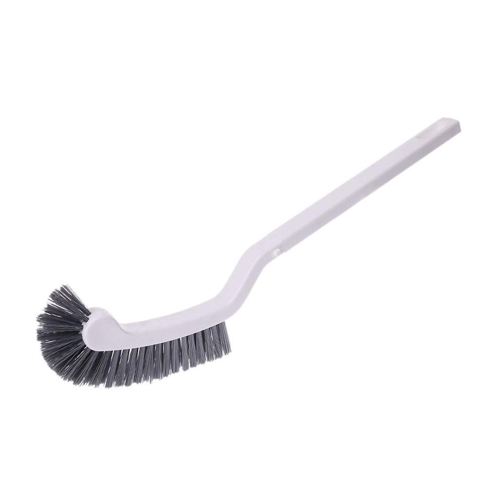 Long Handle Curved Toilet Cleaning Brush Corner for Rim Cleaner Silicone Toilet Brush Black with Holder