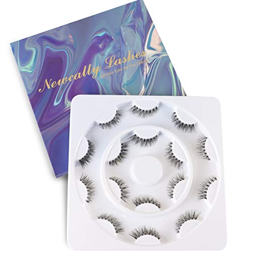 Newcally 120 False Eyelashes 3D Natural Wispy Lashes 8 Pairs