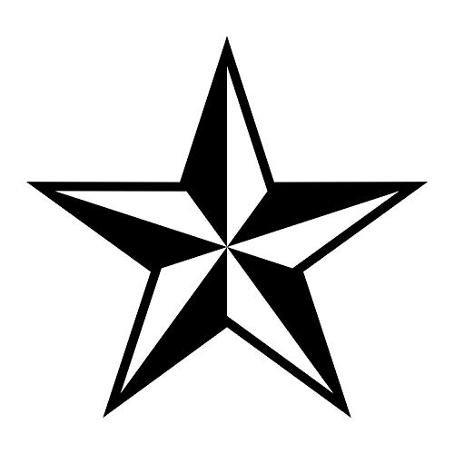 Image of Nautical Star Vinyl Decal Sticker Car Window Bumper Premium Quality UV Resistant Die Cut (Black, 3-Inches)