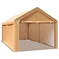 Carport Car Port Canopy 10x20 ft Heavy Duty, Portable Garage Shelter Car Tents Carpas para Carros All Weather for Automobiles Truck Boat, Carports with Removable Sidewalls and Metal Frame