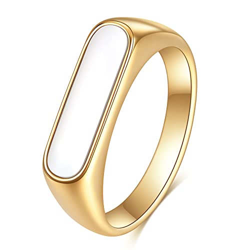 Bague rectangulaire pour femme anneau anti-allergie confortable au design moderne