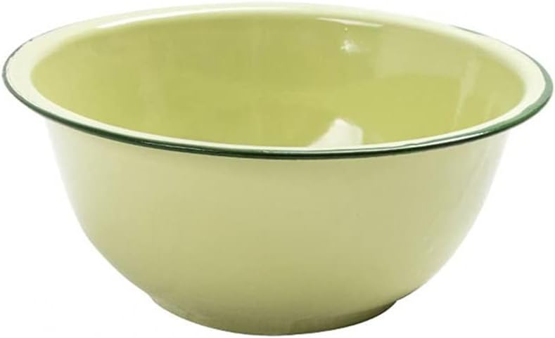 Enamel Bowl Thickened Nostalgic Green Salad Pasta Soup Basin for Dinner Tableware Bowls Garden(20 cm)