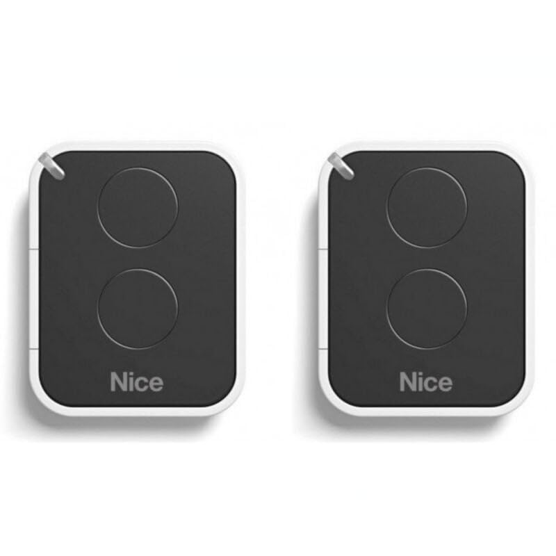 Lot de 2 Télécommandes Nice Era ON2E ON2 – Émetteur Portail et Porte de Garage – 2 Canaux, Fréquence 433,92 MHz, Noir/Blanc – Compatible Motorisation Nice (2)
