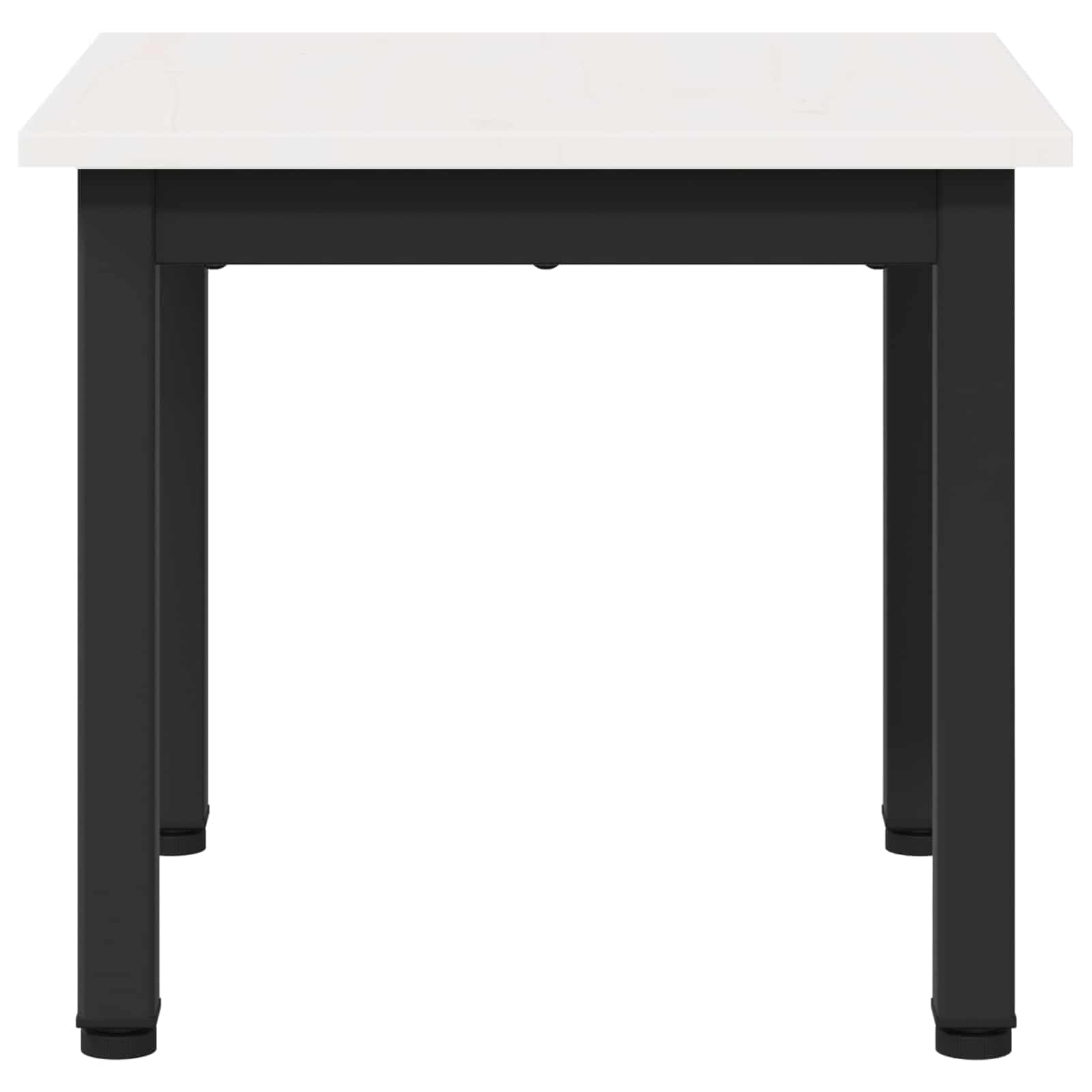 Mesa de centro blanca de 40 x 40 x 36 cm de madera maciza de pino con patas de metal robustas, ahorra espacio, moderna, funcional, ideal para sala de estar, con espacio de almacenamiento