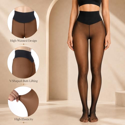 Mallas térmicas Risipu para mujer talla grande con forro polar 2