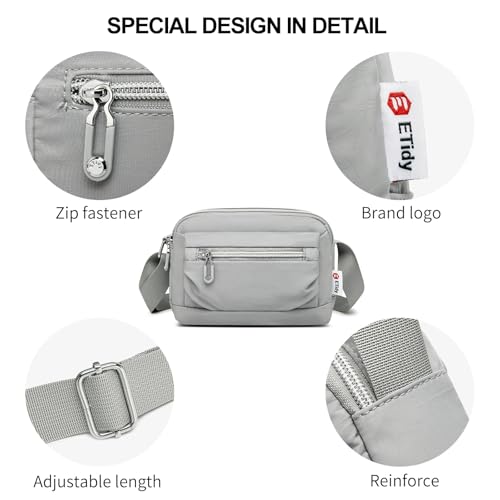 ETidy Nylon Small Womens Crossbody Bag Casual Shoulder Handbag Mini Purse With Adjustable Strap3